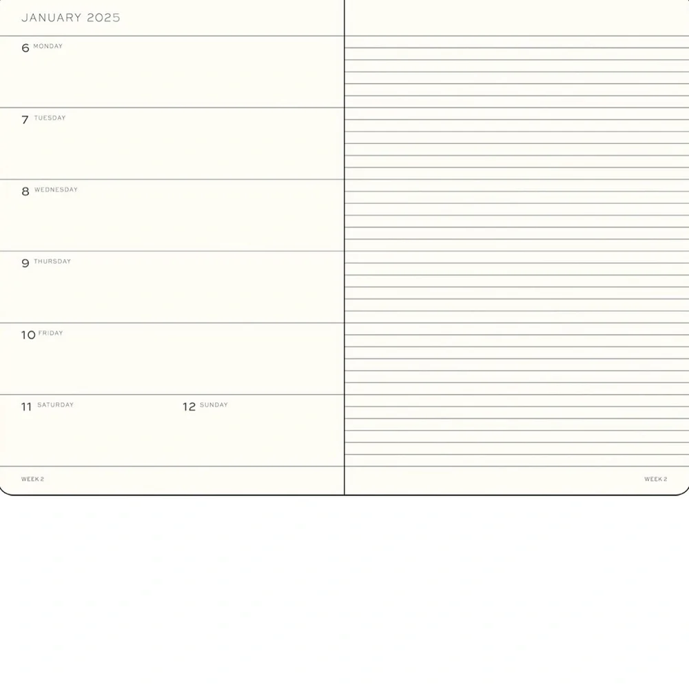 Leuchtturm1917 Black Weekly Planner & Notebook 2025